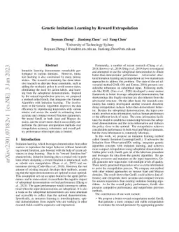 Genetic Imitation Learning by Reward Extrapolation