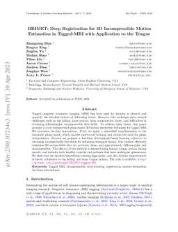 DRIMET: Deep Registration for 3D Incompressible Motion Estimation in
  Tagged-MRI with Application to the Tongue
