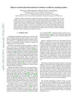 Efficient correlation-based discretization of continuous variables for
  annealing machines