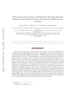 Multi-compartment Neuron and Population Encoding Powered Spiking Neural Network for Deep Distributional Reinforcement Learning