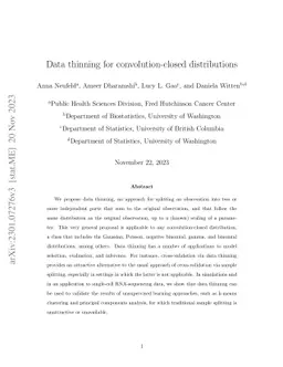 Data thinning for convolution-closed distributions