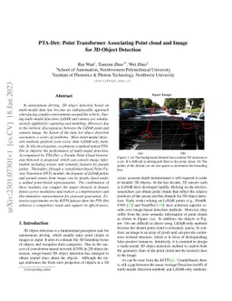 PTA-Det: Point Transformer Associating Point cloud and Image for 3D
  Object Detection