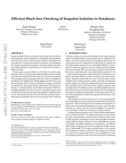 Efficient Black-box Checking of Snapshot Isolation in Databases