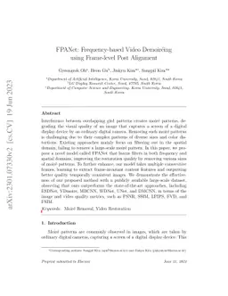 FPANet: Frequency-based Video Demoireing using Frame-level Post
  Alignment