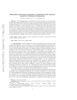 Dirichlet-Neumann learning algorithm for solving elliptic interface
  problems