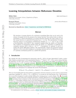 Learning Interpolations between Boltzmann Densities