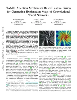TAME: Attention Mechanism Based Feature Fusion for Generating
  Explanation Maps of Convolutional Neural Networks