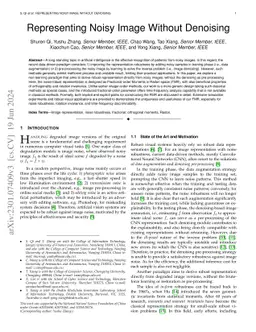 Representing Noisy Image Without Denoising