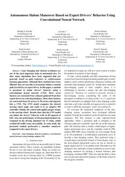 Autonomous Slalom Maneuver Based on Expert Drivers' Behavior Using
  Convolutional Neural Network