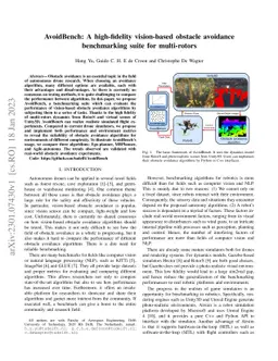 AvoidBench: A high-fidelity vision-based obstacle avoidance benchmarking
  suite for multi-rotors