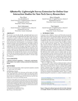 QButterfly: Lightweight Survey Extension for Online User Interaction
  Studies for Non-Tech-Savvy Researchers