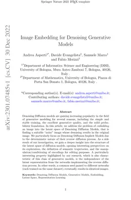 Image Embedding for Denoising Generative Models