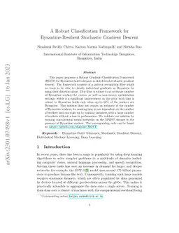 A Robust Classification Framework for Byzantine-Resilient Stochastic
  Gradient Descent