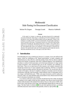 Multimodal Side-Tuning for Document Classification