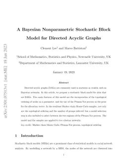 A Bayesian Nonparametric Stochastic Block Model for Directed Acyclic
  Graphs