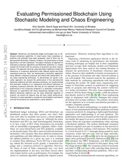 Evaluating Permissioned Blockchain Using Stochastic Modeling and Chaos
  Engineering