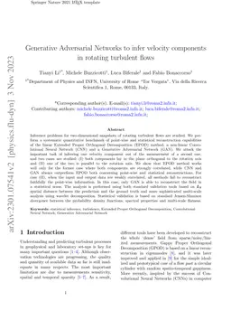 Generative Adversarial Networks to infer velocity components in rotating
  turbulent flows