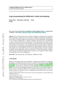 Logic programming for deliberative robotic task planning