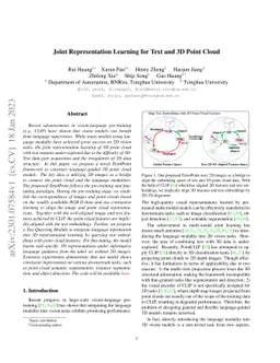 Joint Representation Learning for Text and 3D Point Cloud