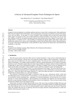 A Survey of Advanced Computer Vision Techniques for Sports
