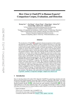 How Close is ChatGPT to Human Experts? Comparison Corpus, Evaluation,
  and Detection
