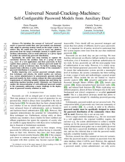 Universal Neural-Cracking-Machines: Self-Configurable Password Models
  from Auxiliary Data