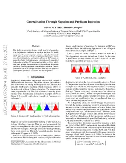 Generalisation Through Negation and Predicate Invention