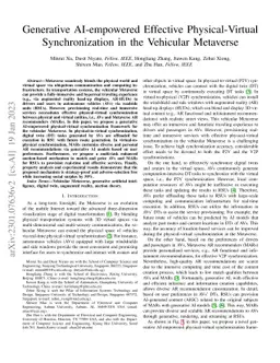 Generative AI-empowered Effective Physical-Virtual Synchronization in
  the Vehicular Metaverse