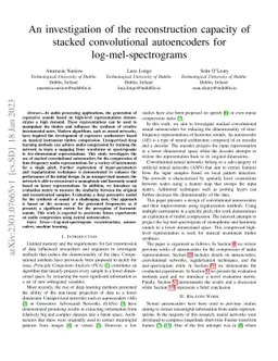 An investigation of the reconstruction capacity of stacked convolutional
  autoencoders for log-mel-spectrograms