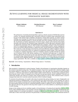 Active learning for medical image segmentation with stochastic batches
