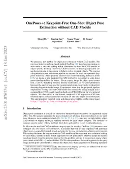 OnePose++: Keypoint-Free One-Shot Object Pose Estimation without CAD
  Models