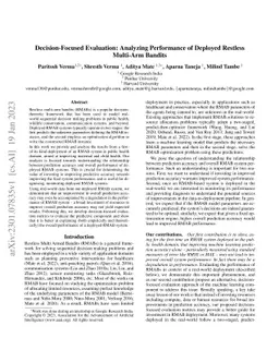 Decision-Focused Evaluation: Analyzing Performance of Deployed Restless
  Multi-Arm Bandits
