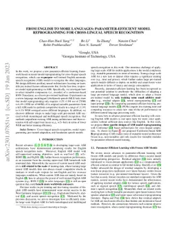 From English to More Languages: Parameter-Efficient Model Reprogramming
  for Cross-Lingual Speech Recognition