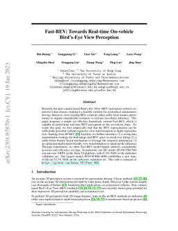 Fast-BEV: Towards Real-time On-vehicle Bird's-Eye View Perception