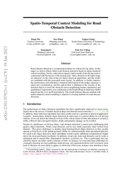 Spatio-Temporal Context Modeling for Road Obstacle Detection