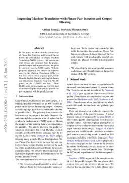 Improving Machine Translation with Phrase Pair Injection and Corpus
  Filtering