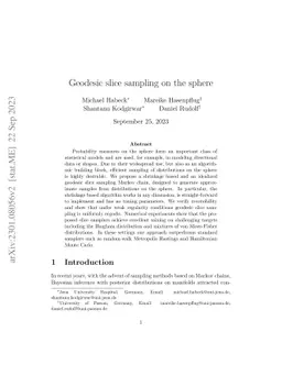 Geodesic slice sampling on the sphere