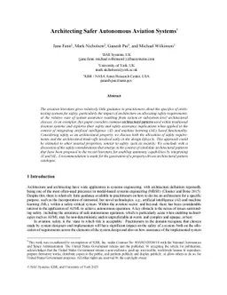 Architecting Safer Autonomous Aviation Systems