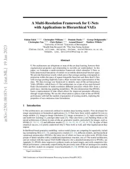 A Multi-Resolution Framework for U-Nets with Applications to
  Hierarchical VAEs