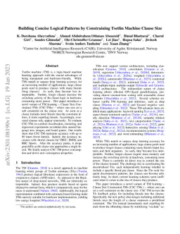 Building Concise Logical Patterns by Constraining Tsetlin Machine Clause
  Size