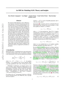 An SDE for Modeling SAM: Theory and Insights