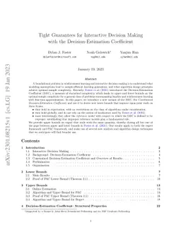 Tight Guarantees for Interactive Decision Making with the
  Decision-Estimation Coefficient