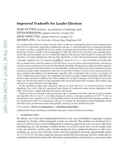 Improved Tradeoffs for Leader Election