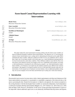 Score-based Causal Representation Learning with Interventions