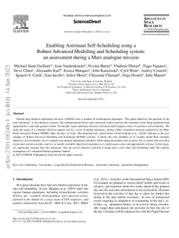 Enabling Astronaut Self-Scheduling using a Robust Advanced Modelling and
  Scheduling system: an assessment during a Mars analogue mission