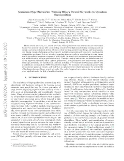 Quantum HyperNetworks: Training Binary Neural Networks in Quantum Superposition