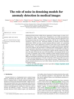 The role of noise in denoising models for anomaly detection in medical
  images