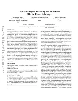 Domain-adapted Learning and Imitation: DRL for Power Arbitrage