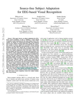 Source-free Subject Adaptation for EEG-based Visual Recognition