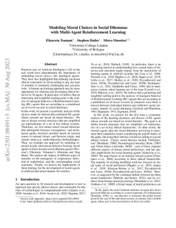 Modeling Moral Choices in Social Dilemmas with Multi-Agent Reinforcement
  Learning